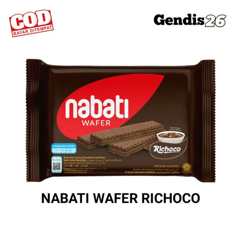 

Nabati Wafer Richoco 50gr | Biskuit Coklat Keji Nabati Wafer