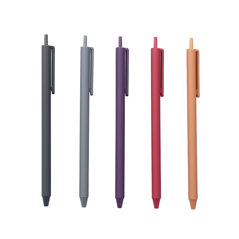 5pcs Simple Retro Color Press Pen Bullet Gel Pen for Student Office Gel Pen Macarons Pens Gift Set