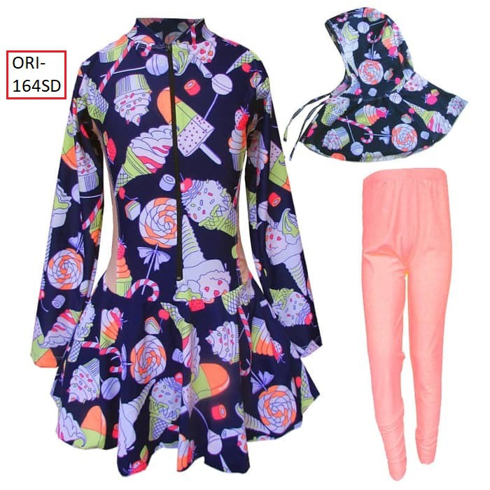 Baju Renang Anak Muslim Motif Eskrim Cantik Lucu dan Baju Renang Anak Muslim Motif Eskrim Cantik Lucu dan