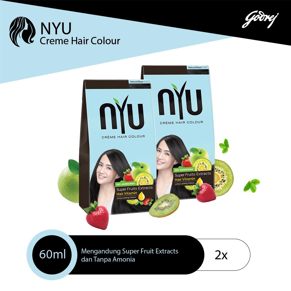 NYU Creme Hair Colour Natural Black x 2 Pcs