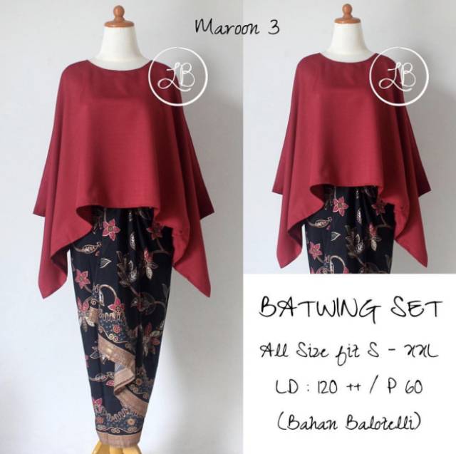 SET BATWING / KEBAYA JUMBO / KEBAYA KUTUBARU