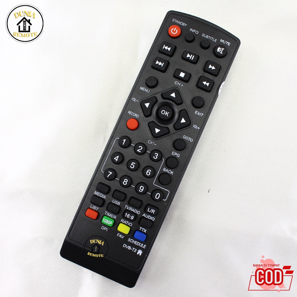 Remot Remote Set Top Box Dvb-T2 Venus Cabe Rawit DVB T2 MPEG4 XTreamer Bien1 tanpa setting