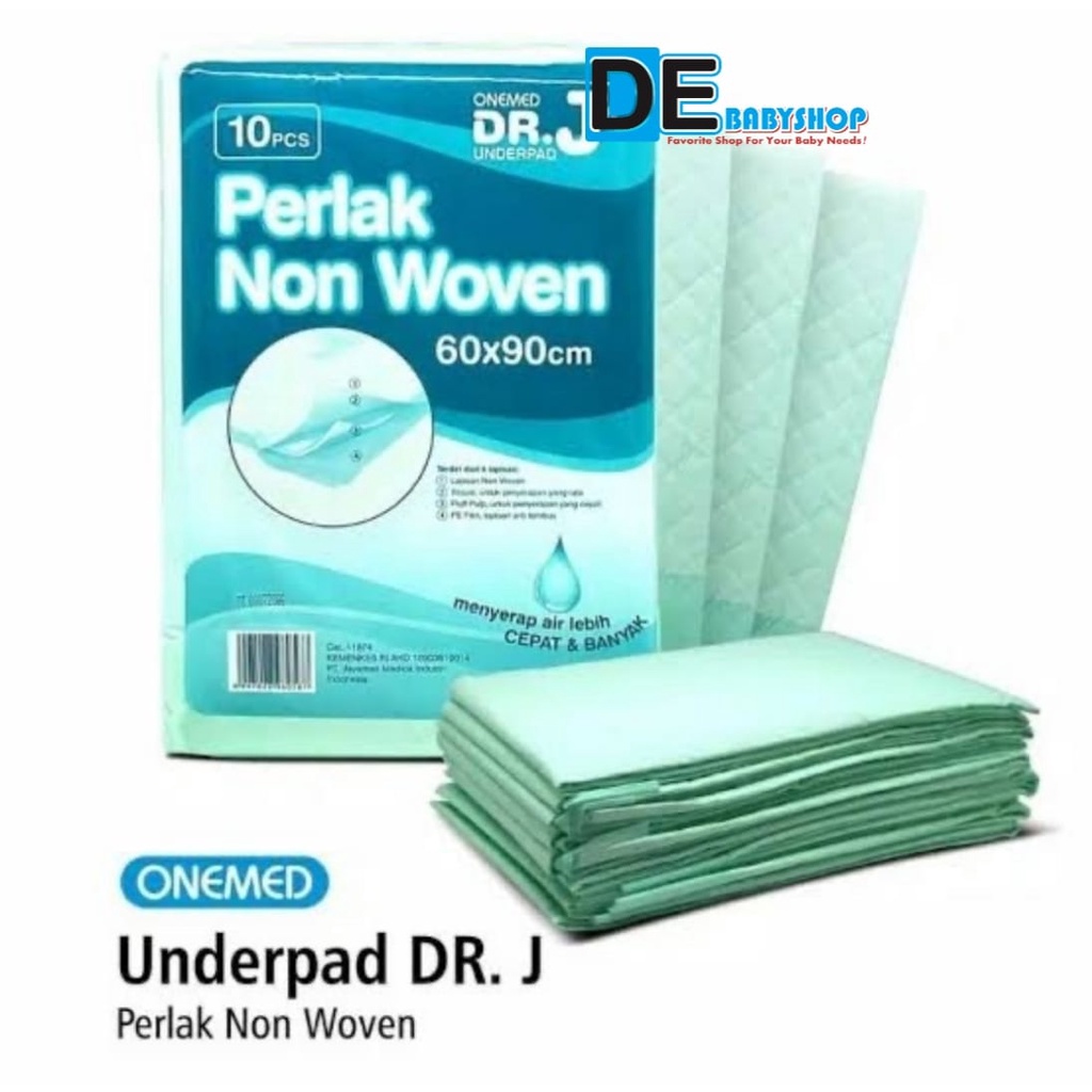 Underpad 60 x 90 Dr.J Onemed Alas Perlak Under Pad Isi 10pcs