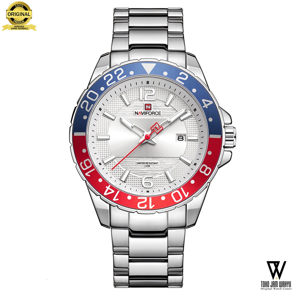 Naviforce NF9192-A Jam Tangan Pria - Silver - Stainless Steel Bracelet