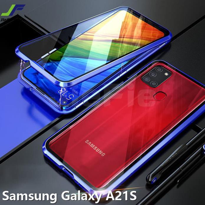 FINLAY CASE SAMSUNG A21S MAGNETIC DOUBLE GLASS SIDED PREMIUM BACK TEMPERED RT817