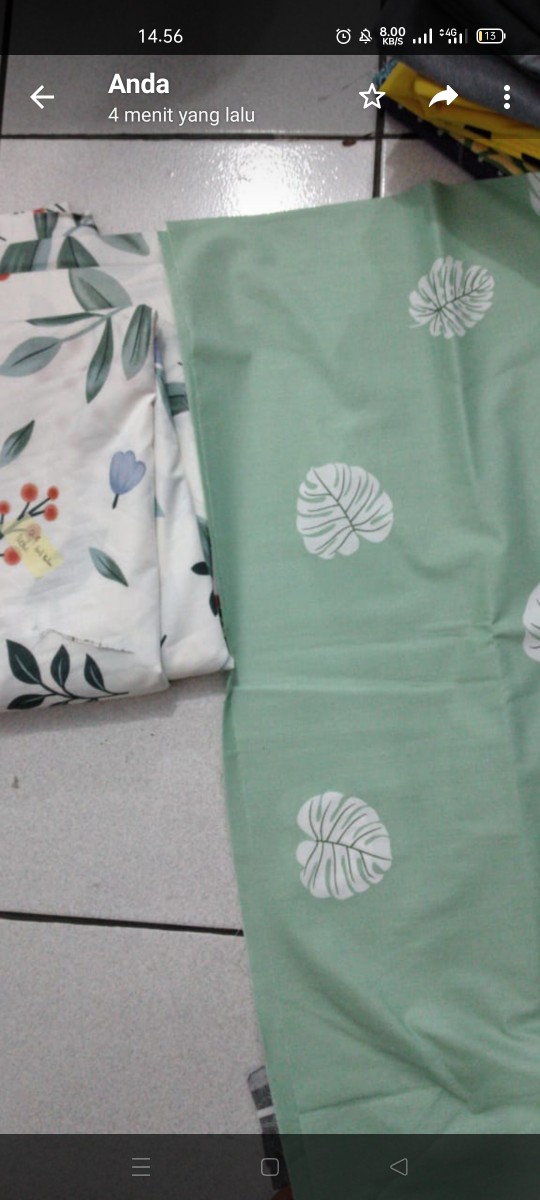 Set Sprei Katun Lokal Motif Terbaru Katun Esra Hanna Pink