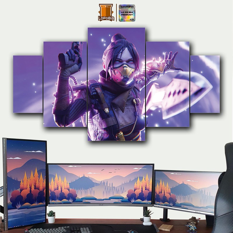 MAOKAI 1 SET Pajangan Hiasan dinding APEX LEGENDS WRAITH Poster Kayu Wall Decor