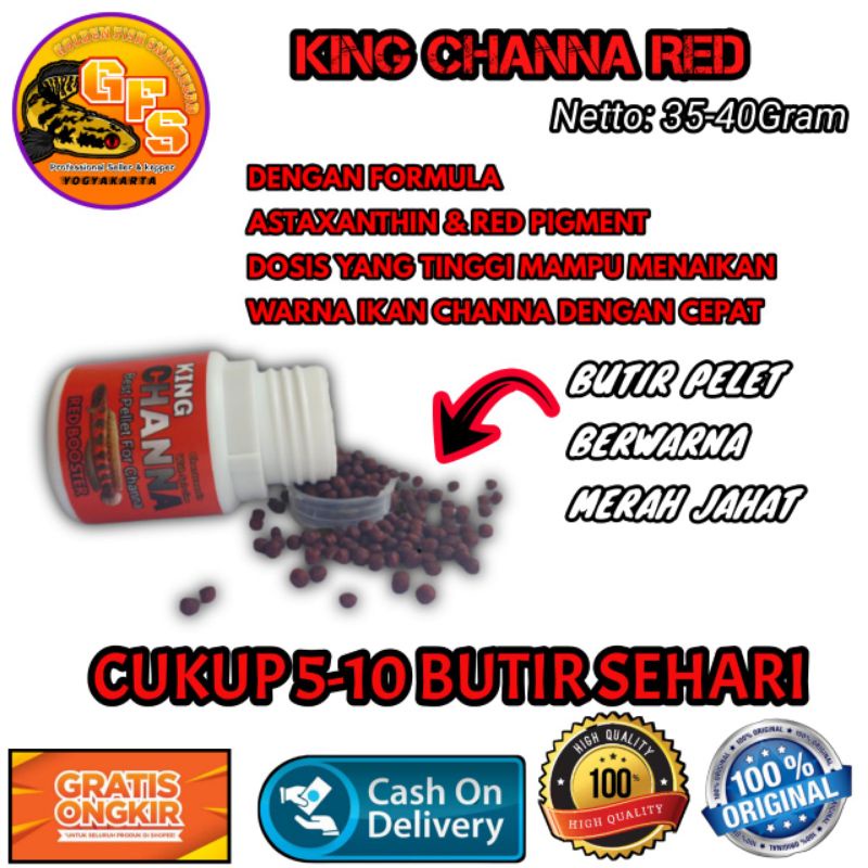 Pelet red channa King Channa Pelet red sampit 40 Gram