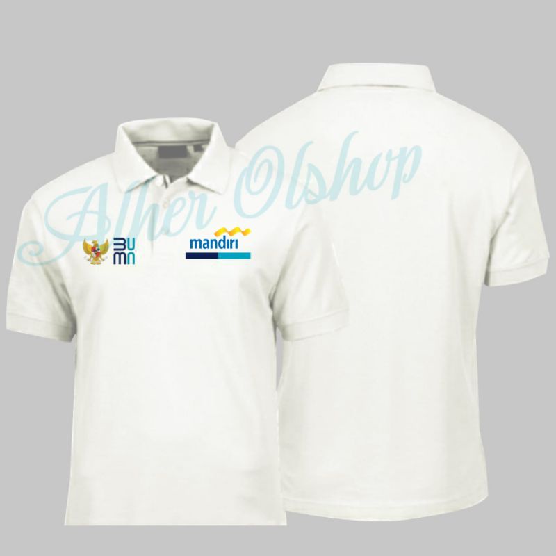 kaos Bank mandiri baju Bank mandiri seragam bank mandiri kaos kerah Bank mandiri kaos polo Bank mand