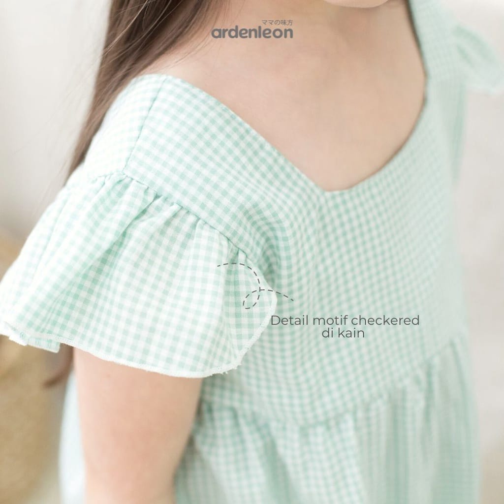 ARDENLEON Girls Dress Kotak-Kotak Checkered Rok Anak / Baju Anak Perempuan / Dress Kotak-Kotak