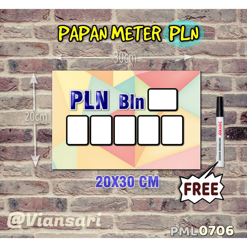 

Vian Papan Meter Listrik PLN PAM motif Unik - Pastel 06