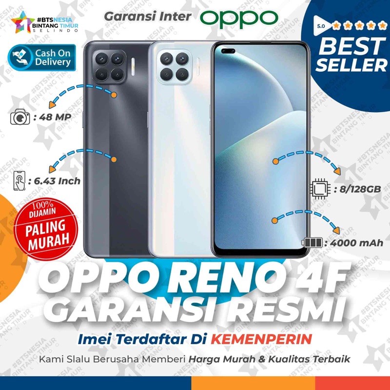 Oppo Reno 4F 8GB+128GB Garansi Resmi 1 Tahun | Shopee