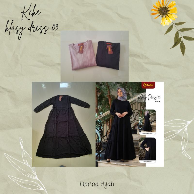 Keke Klasy Dress 03 / Keke Terbaru / Gamis Rayon / Gamis Dewasa