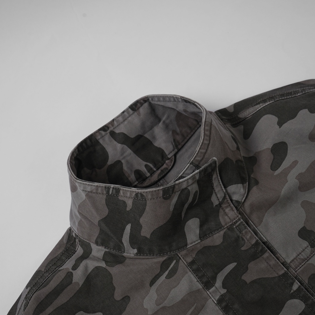 Jaket Parka UNVRSLGOODSnCo Utility Twill Fatigue Camouflage Black Grey