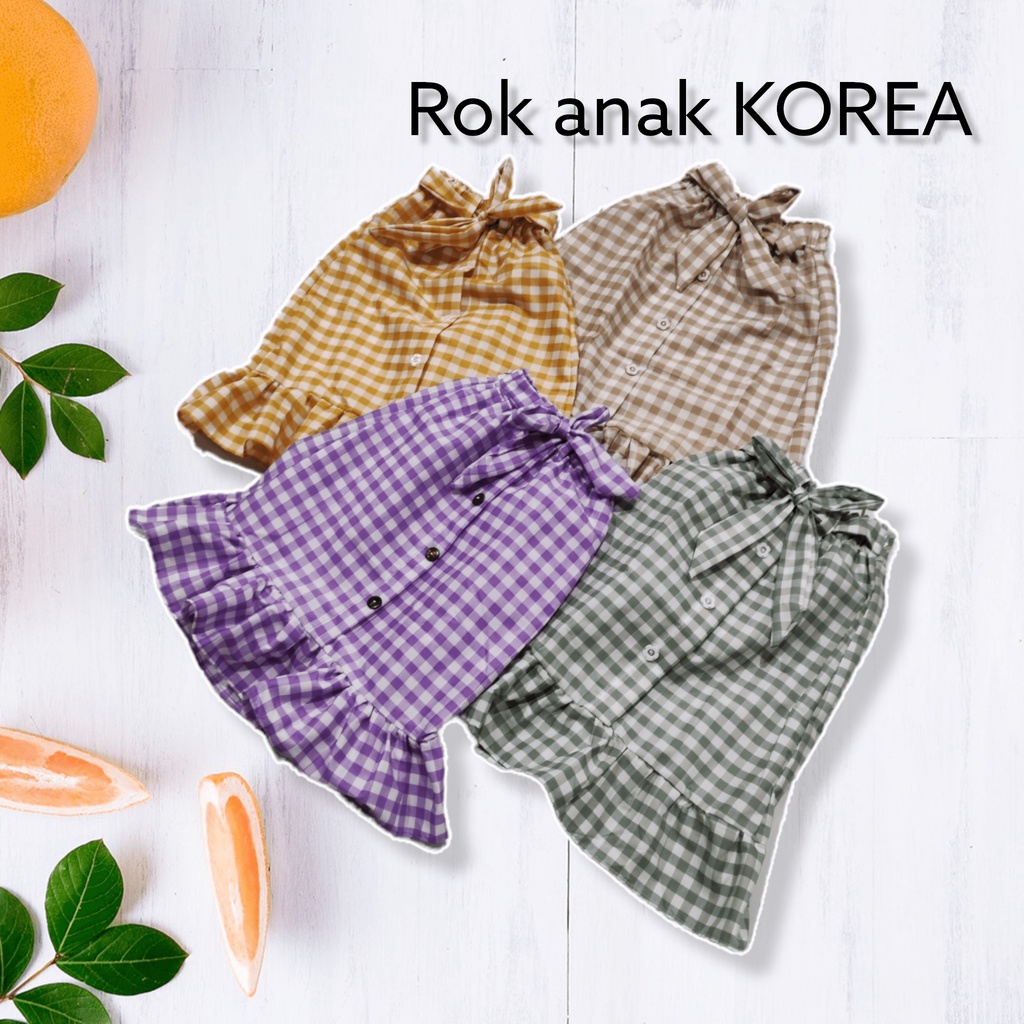 Rok Anak Perempuan Kotak - Kotak Gaya Korea TERLARISS !!!  ROK ASHELLA