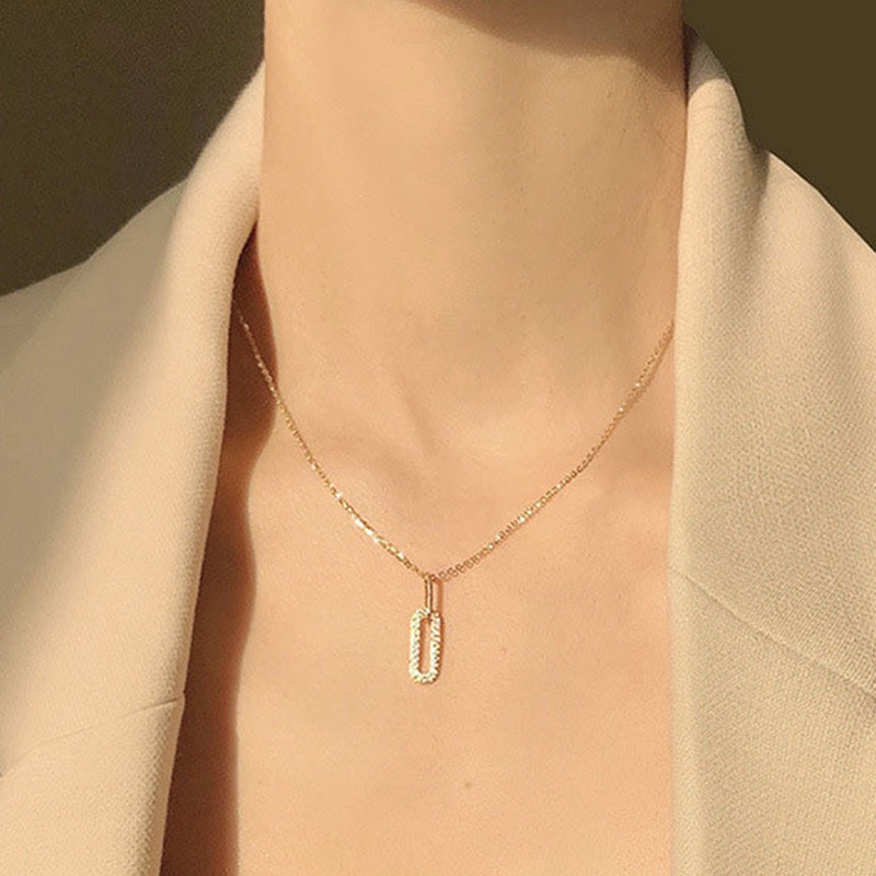 Fancyqube Kalung Sterling Silver 925 Lapis Emas 14k Dengan Liontin Zircon Untuk Wanita