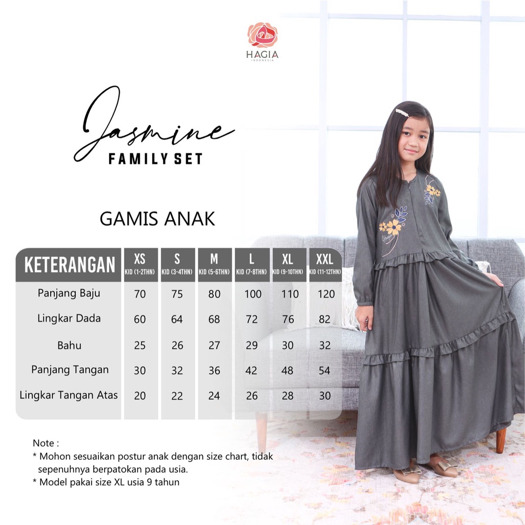 JASMINE Family Set DARK GREY by Hagia Indonesia