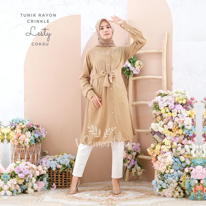Tunik Rayon Crinkle Premium Lesty - L&L Mukena