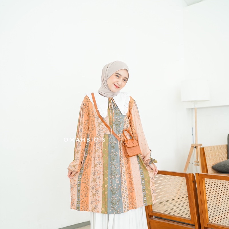 Daisy Raya Tunik - Tunik Lebaran- Tunik rayon -collar tunic- Collar tunik