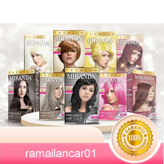 [ORIGINAL BPOM] PREMIUM MIRANDA PERMANENT HAIR COLOR 3D// Cat Rambut Pewarna Rambut Miranda