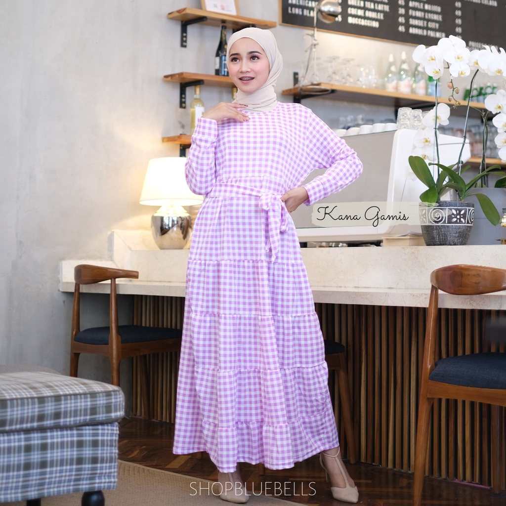 Kana Maxi - Gamis Maxy Dress Muslim Kotak Plaid