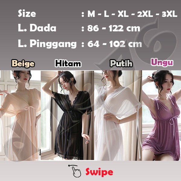 d1976 Baju Haram Lingerie Lingeri Lingery Wanita Jumbo Sexy Hot Size M L XL 2XL 3XL OFL-F352-4