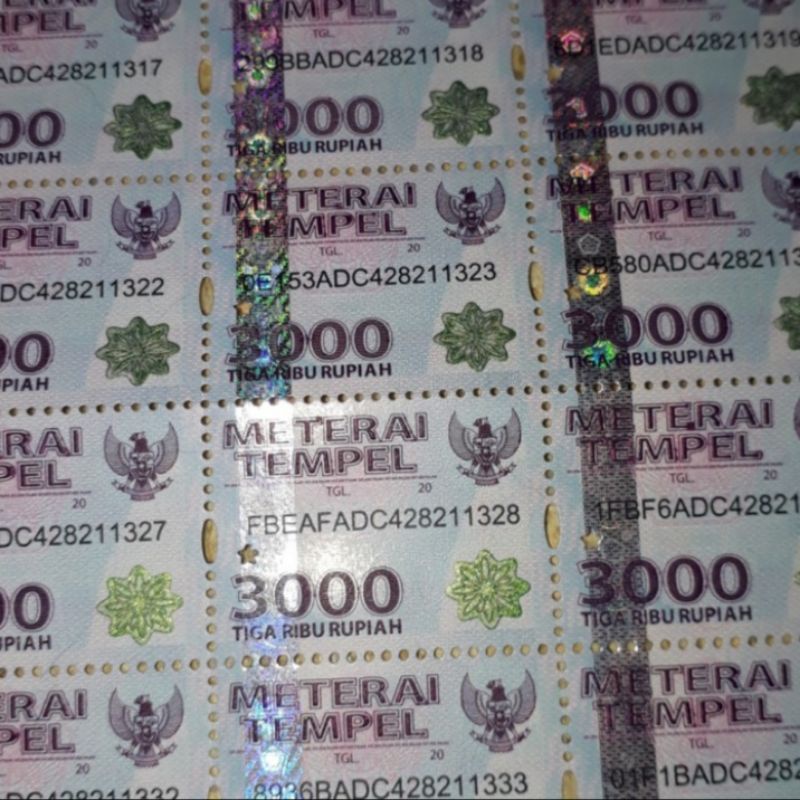 

Materai tiga ribu ( 3000 ) Asli