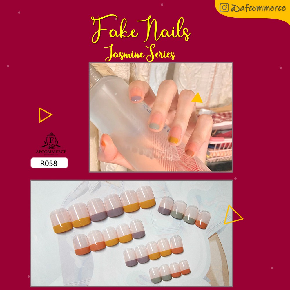 KUKU PALSU KARAKTER PRINTED NAILS JASMINE SERIES R0058