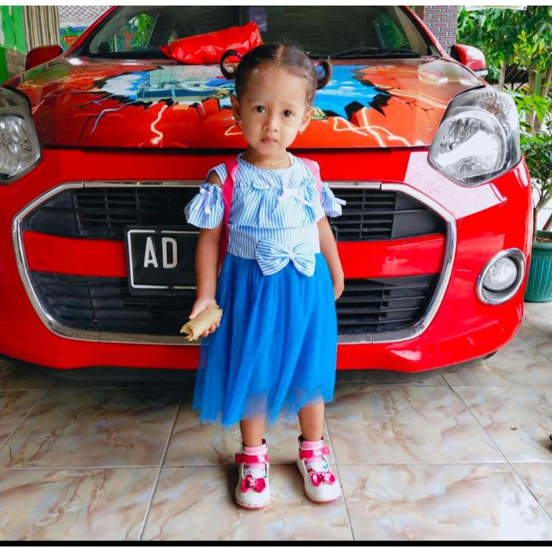 Dress anak sabrina bando 1 2 tahun baju anak cewek perempuan