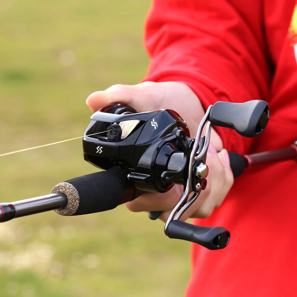 Reel Pancing 12 + 1 BB Casting Fishing Rod Dengan Rasio Gear Tinggi 7.2: 1 Dan Pegangan Karet Untuk Air Tawar  Gulungan Pancing