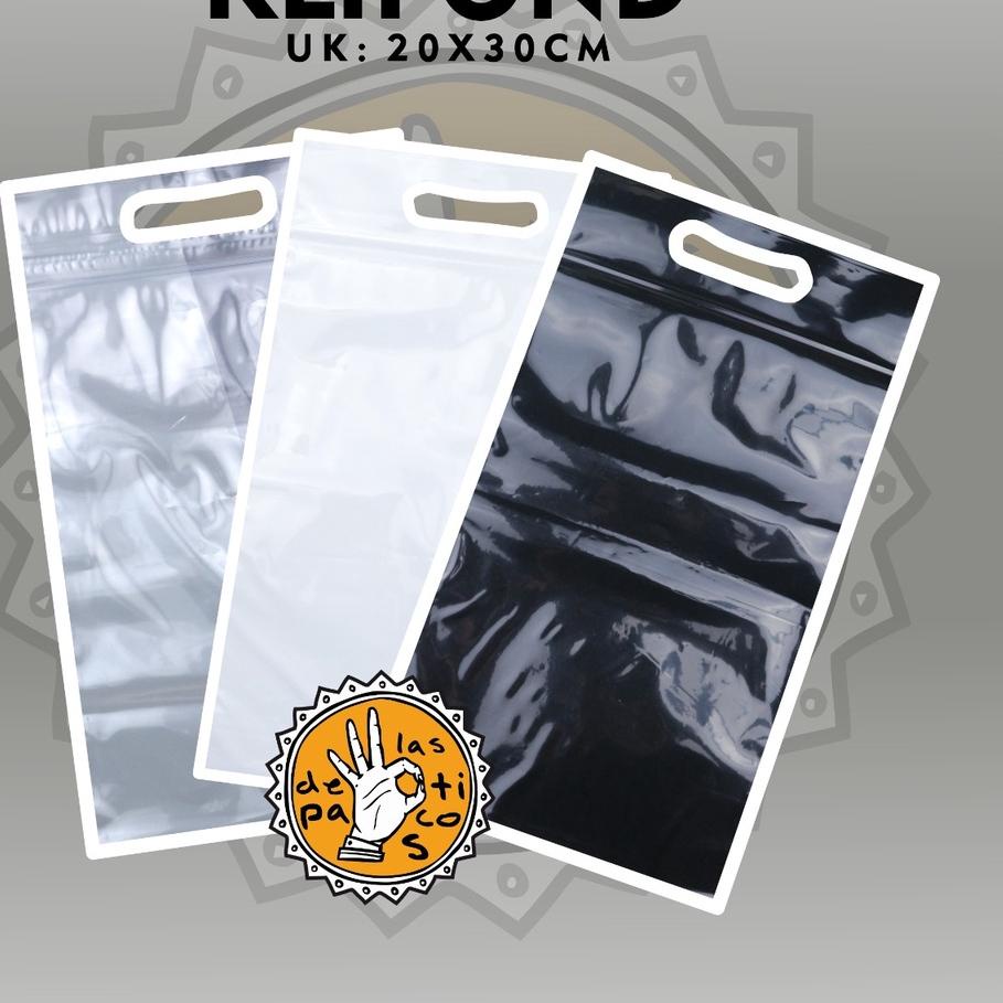 ✳ PLASTIK KLIP POND ZIPLOCK UKURAN 20X30 +6 UNTUK PACKING HIJAB, BAJU ANAK, DLL ISI 100 PCS - POLOS 