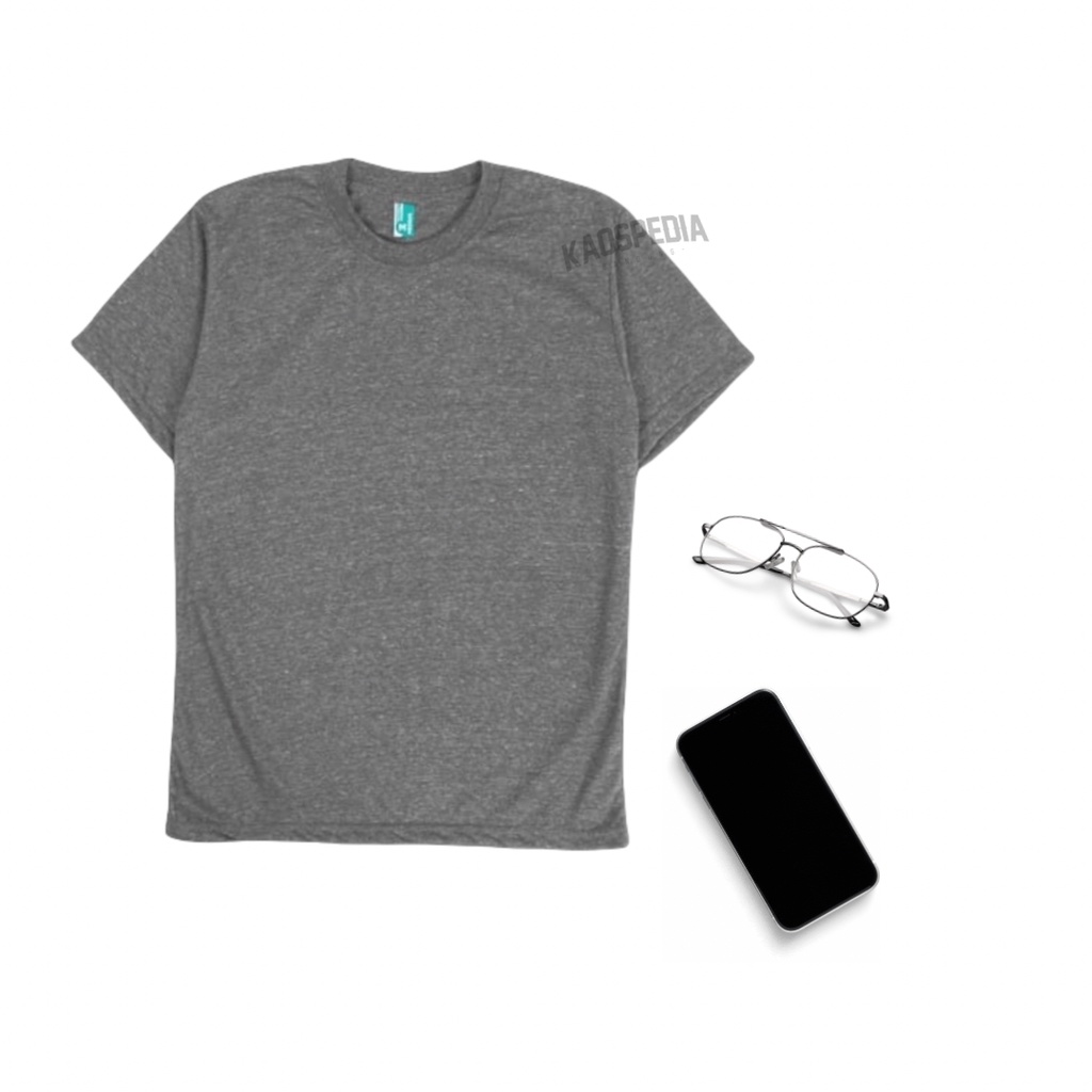 KAOS POLOS COTTON COMBED 30S LENGAN PENDEK PRIA WANITA-GREY CHARCOAL