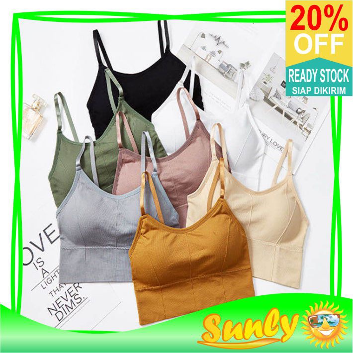 ☀ Sunly ☀ A130 Sport Bra Wanita Model One-Piece Bra Bralette Push Up BH Import Grosir Murah