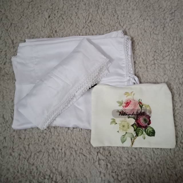 mukena trevel/mukena satin seta silk