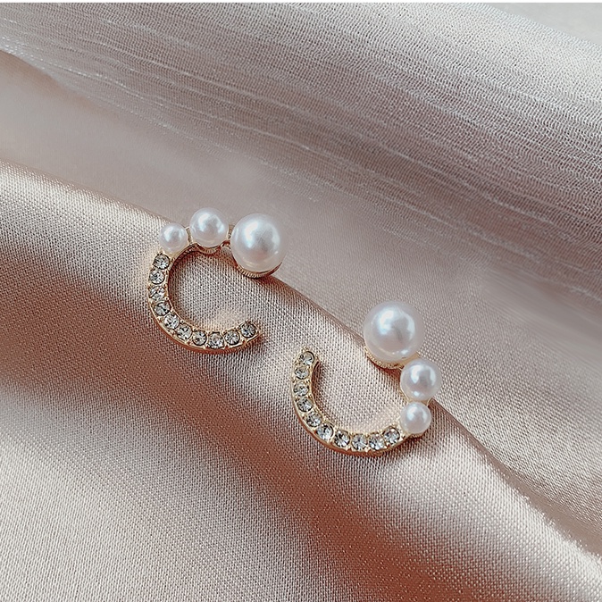 Anting Stud S925 Sterling Silver Aksen Mutiara Gaya Korea Untuk Perempuan