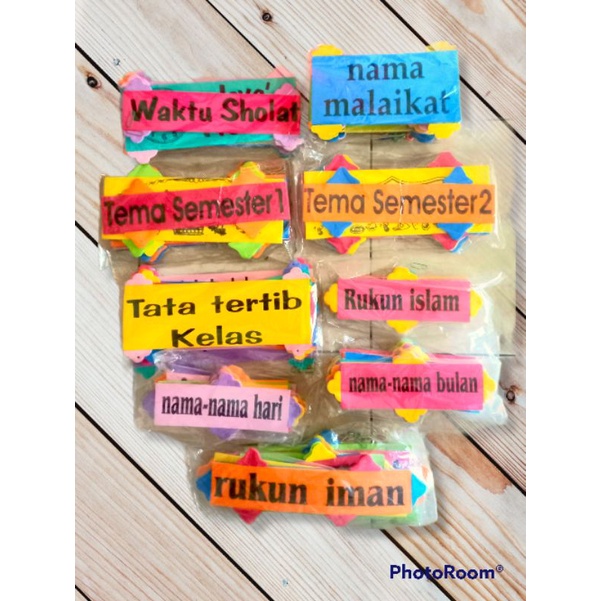 HIASAN GANTUNG DINDING WAKTU SHOLAT TATA TERTIB RUKUN ISLAM UNTUK SEKOLAH PAUD TK  BAHAN EVAMET