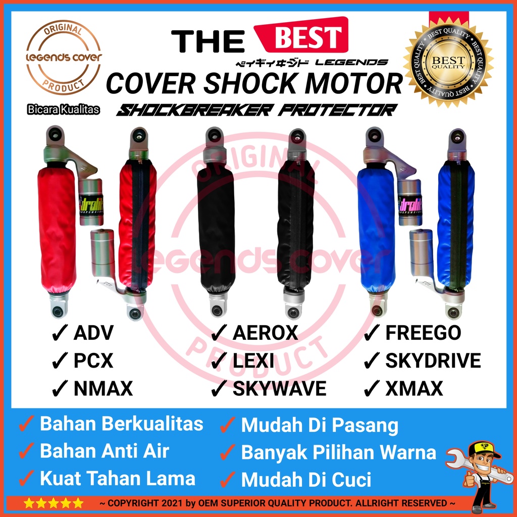 Sarung Shockbreaker Cover Pelindung Shock Sok Belakang Aksesoris Aerox Nmax Pcx Tabung YSS Ohlins Wp / Terlaris