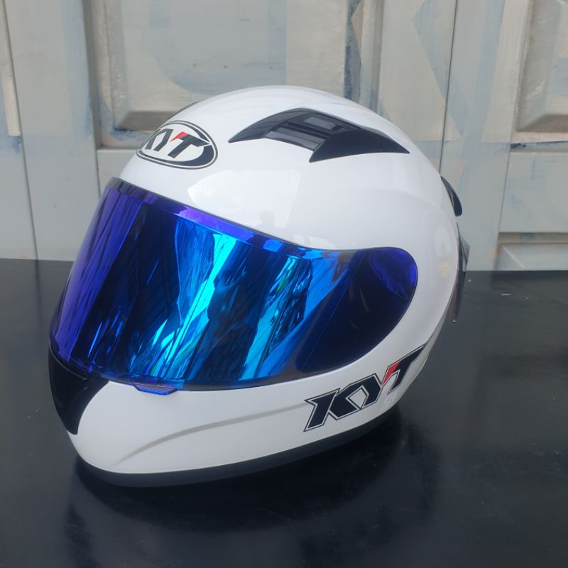 HELM KYT R10 POLOS PUTIH  - KYT R10 PAKET GANTENG SOLID WHITE