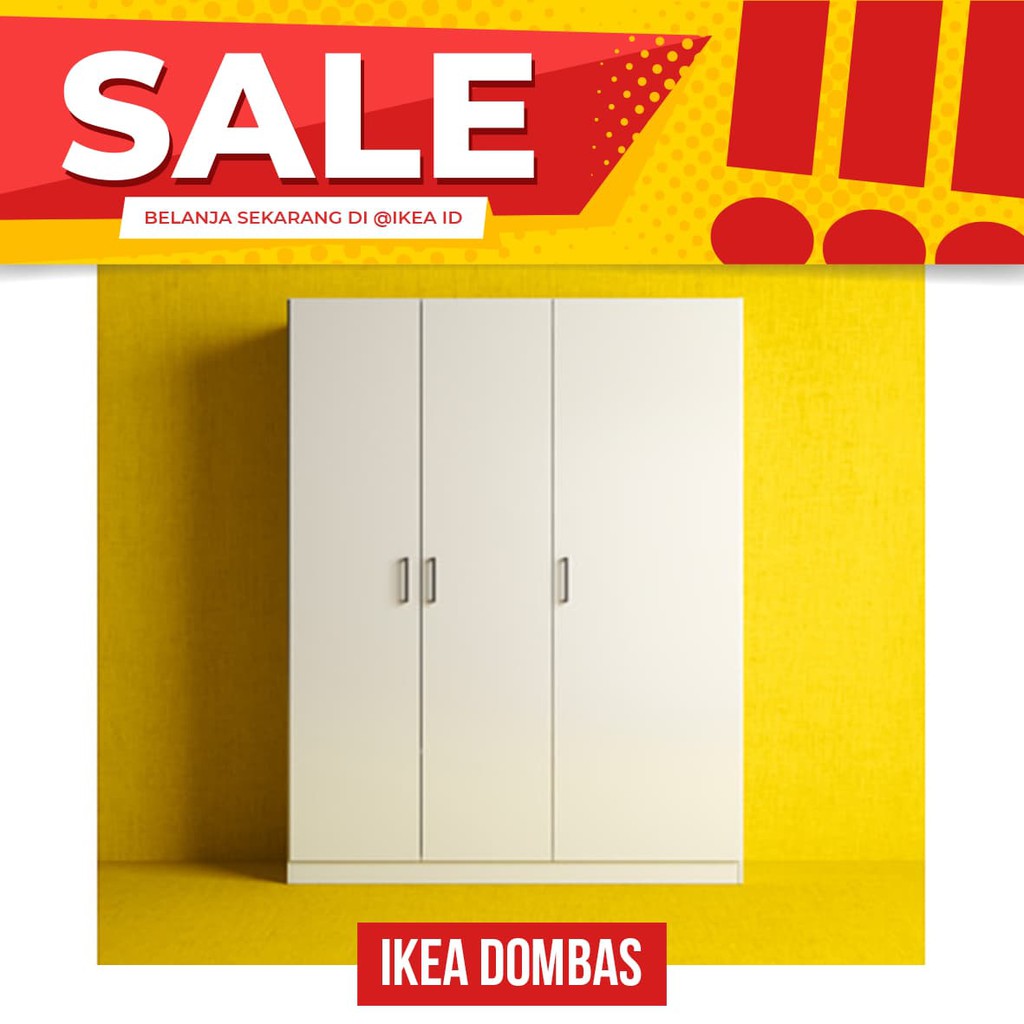 FREE ONGKIR IKEA  DOMBAS Lemari  pakaian  140x181 cm putih 