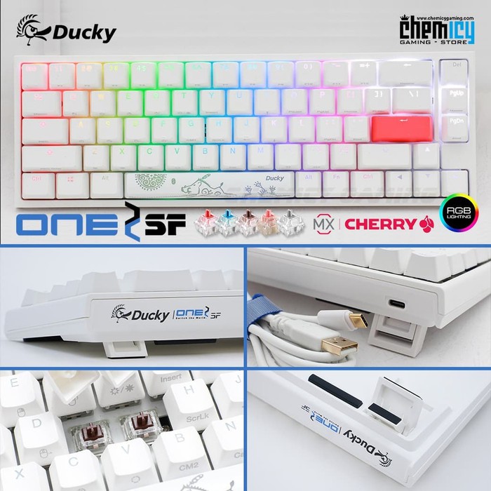 Ducky One 2 SF 65% RGB Mechanical Gaming Keyboard - Pure White