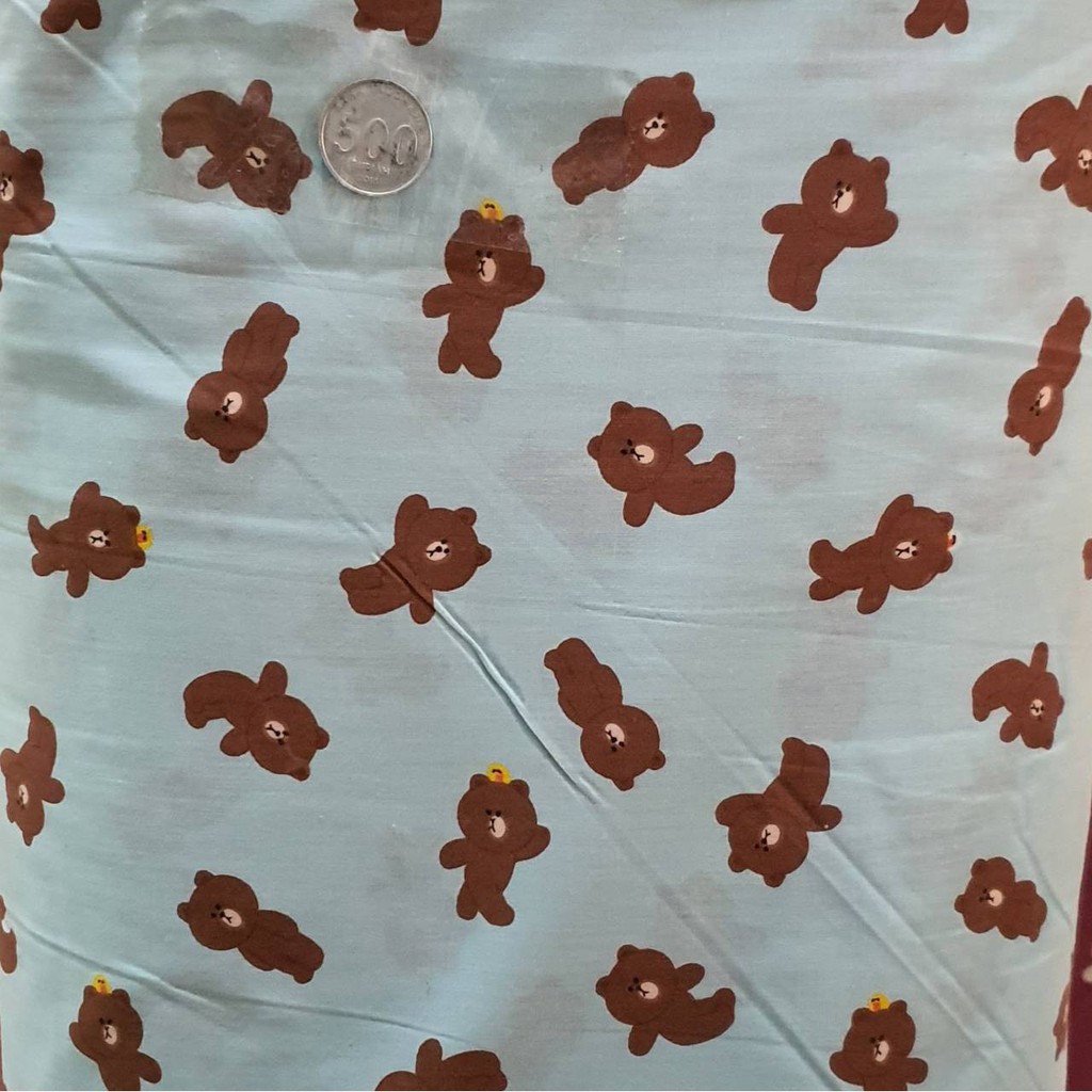 JAYATEX KAIN SPREI BAHAN KATUN LOKAL CATRA CVC BEAR COKLAT (METERAN)