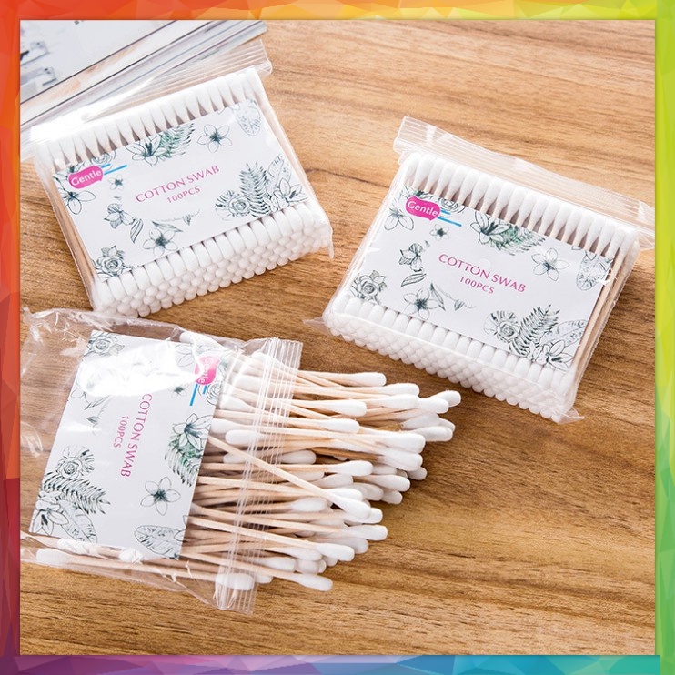 1 Pack isi 100 Cotton Bud Kapas Korek Telinga Kuping Pembersih Telinga