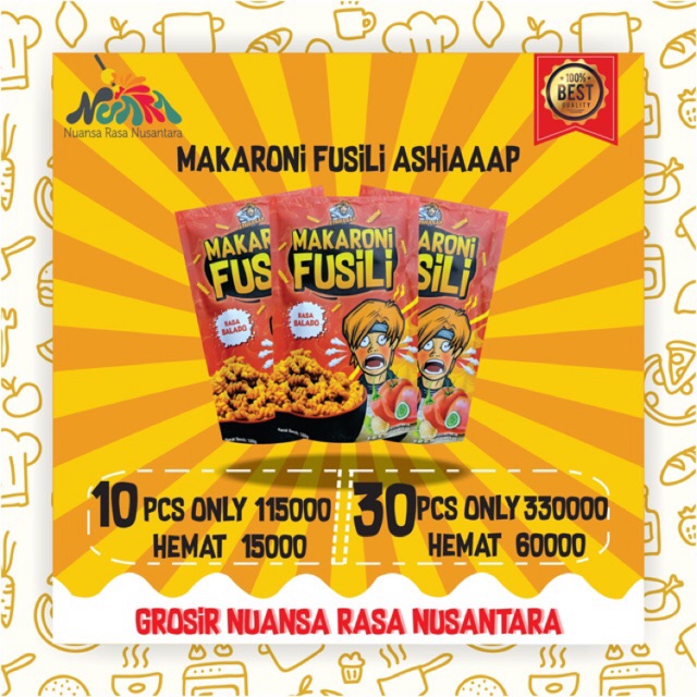 

[ PAKET GROSIR 30 PCS TERMURAH ] ASHIAAAP Makaroni Fusili - Pedas Nikmat Ngepros by Atta Halilintar