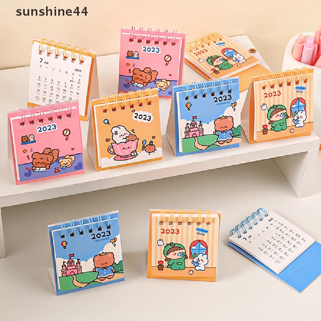 Sunshine 2023 Kalender Meja Mini Motif Kartun Lucu Untuk Dekorasi Sekolah