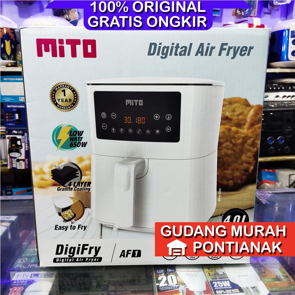 Air Fryer Mito AF1 Deep Fryer Digital 4 Liter Low Watt DigiFry AF-1