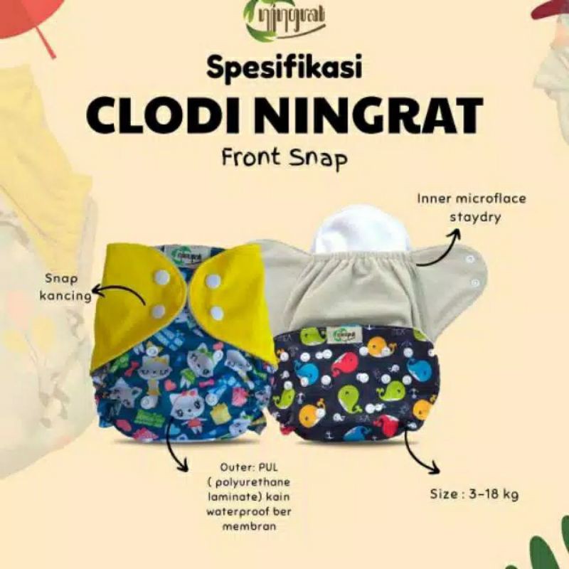 Clodi Ningrat Front Snap Cocok untuk New Born Bisa COD