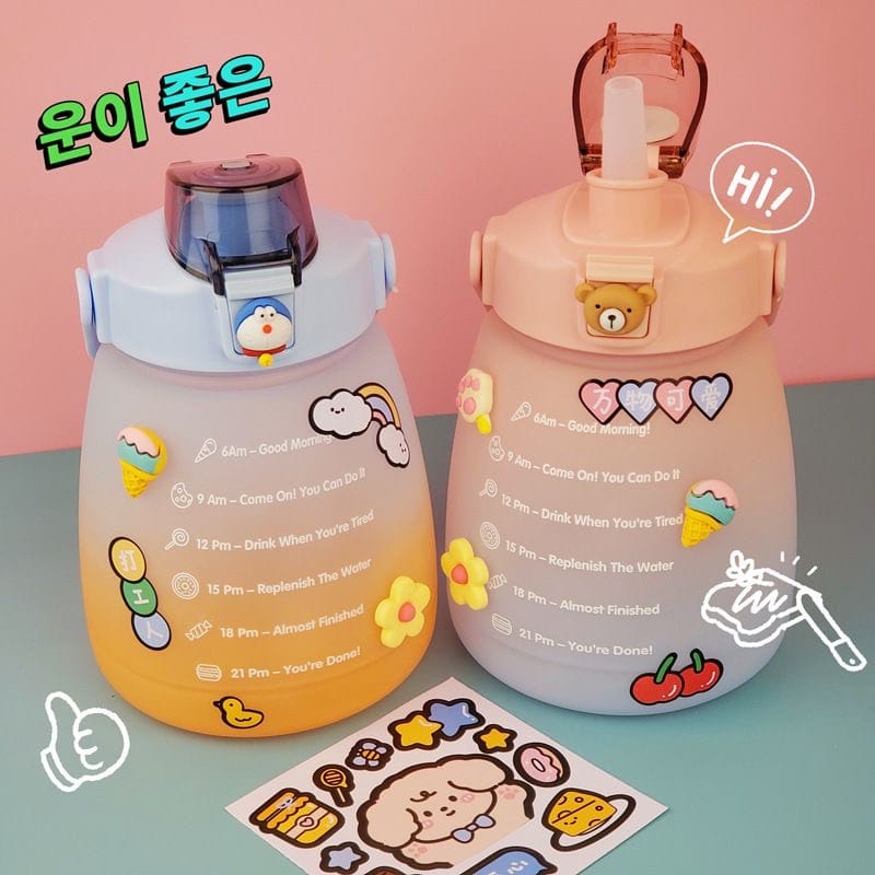 Botol Minum Viral 1 Liter Botol Viral Doble Stiker Botol Minum Motivati Water Bottle Botol Motivasi 