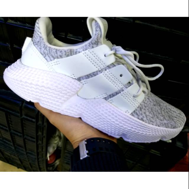 Sepatu Adidas Prophere Full White Putih Running Fitnes Senam Olahraga Sekolah Kerja Kuliah Hadiah