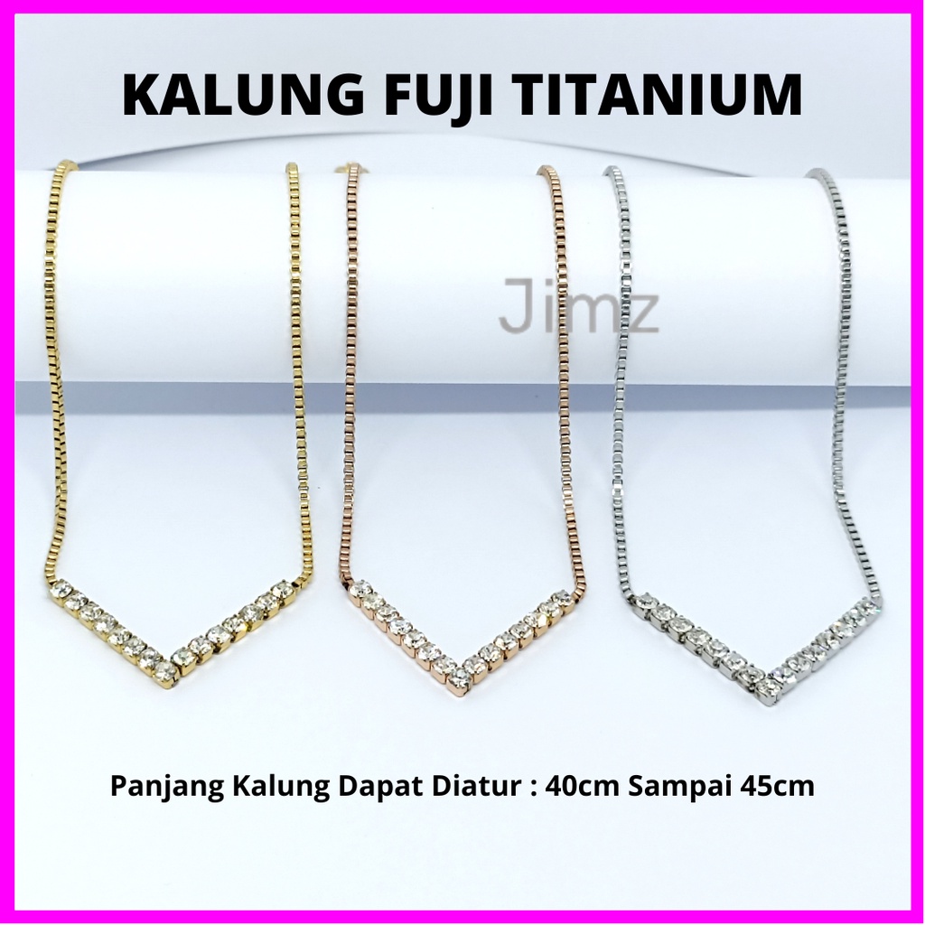 Kalung Fuji Wanita Permata Titanium Anti Karat