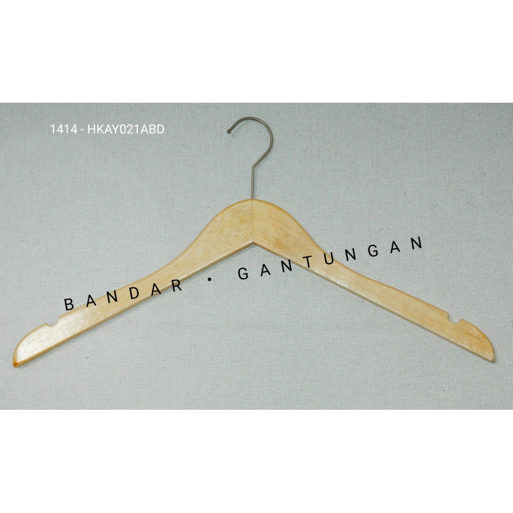 Hanger Kayu Natural Coklat Muda Tebal Dewasa Hanger Kayu Dewasa Gantungan Baju Kayu Hanger Distro Hanger Estetik-BH